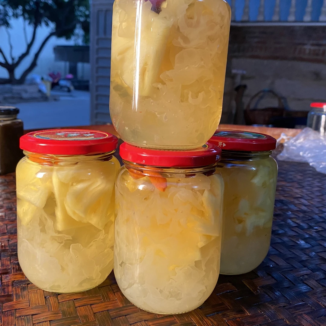莆田农家手工菠萝银耳水果罐头无添加剂正宗莆田味道