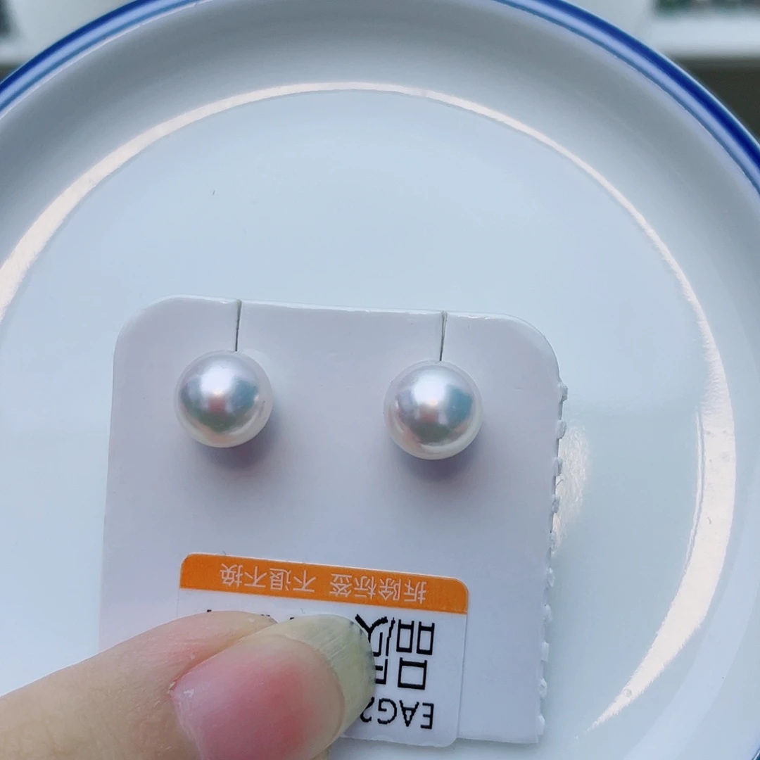 耳饰18K金镶嵌海水珍珠w85