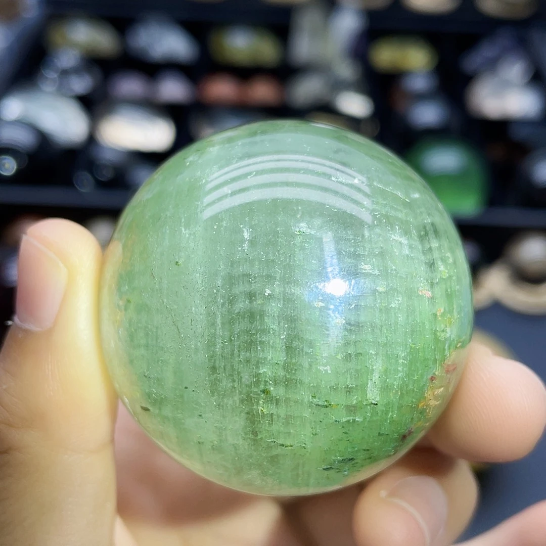 未镶嵌珠宝半成品水晶天然绿幽灵48.4mm