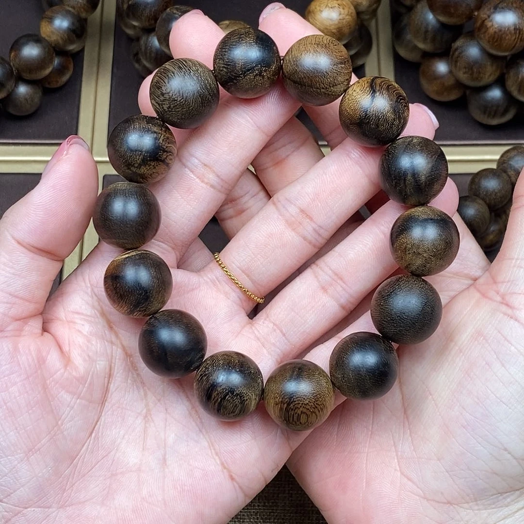 沉香手串越南芽庄白棋楠虎皮缨子瘤疤沉水