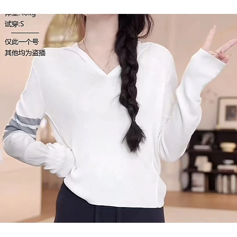 【YANYAN】夏季新款四条纹帽衫针织长袖YY-2530