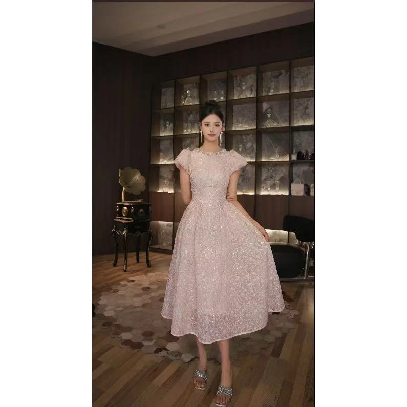 尤米定制 国内设计师品牌 显瘦气质重工连衣裙 45147