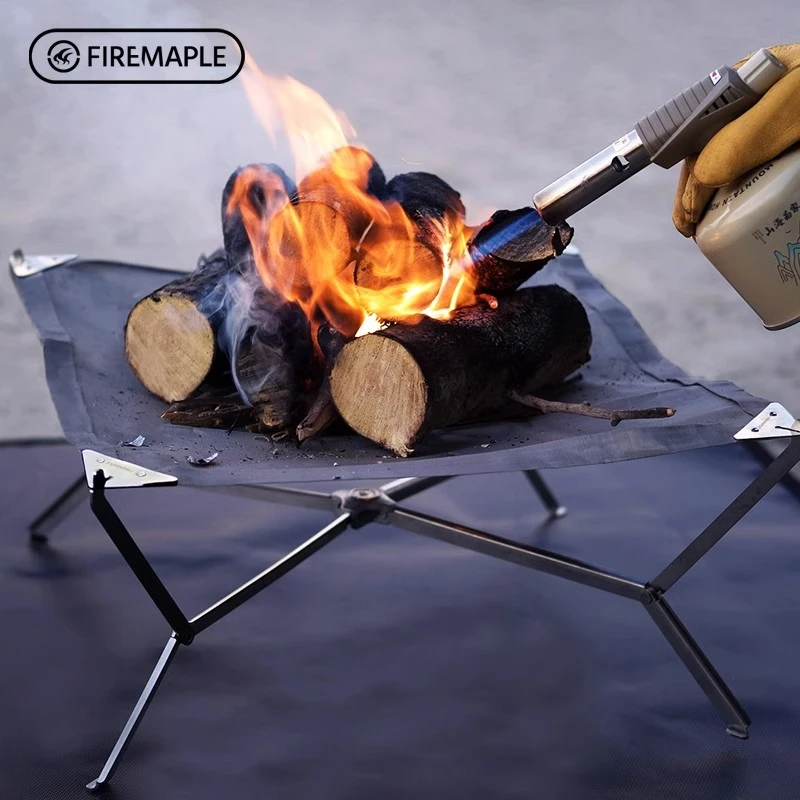 火枫落虹超轻折叠焚火台 单焚火网烤网
