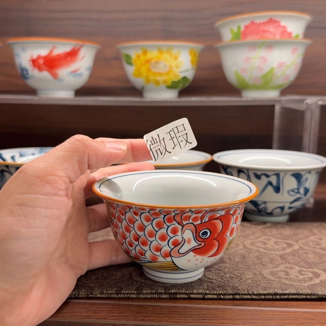 釉下手绘茶具微瑕