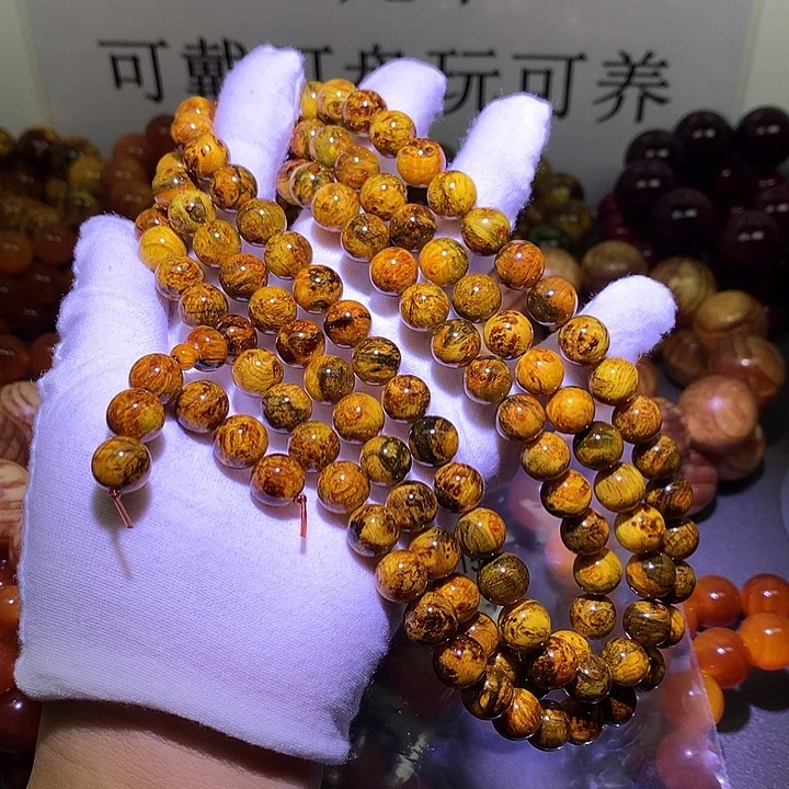 爷***爷松木（琥珀木）手串/手链1.0 留疤水墨丹青