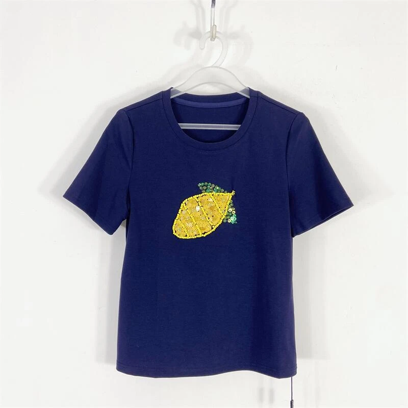 【77衣橱】KS4956精品女装上衣短袖T恤气质轻奢【红人上新】