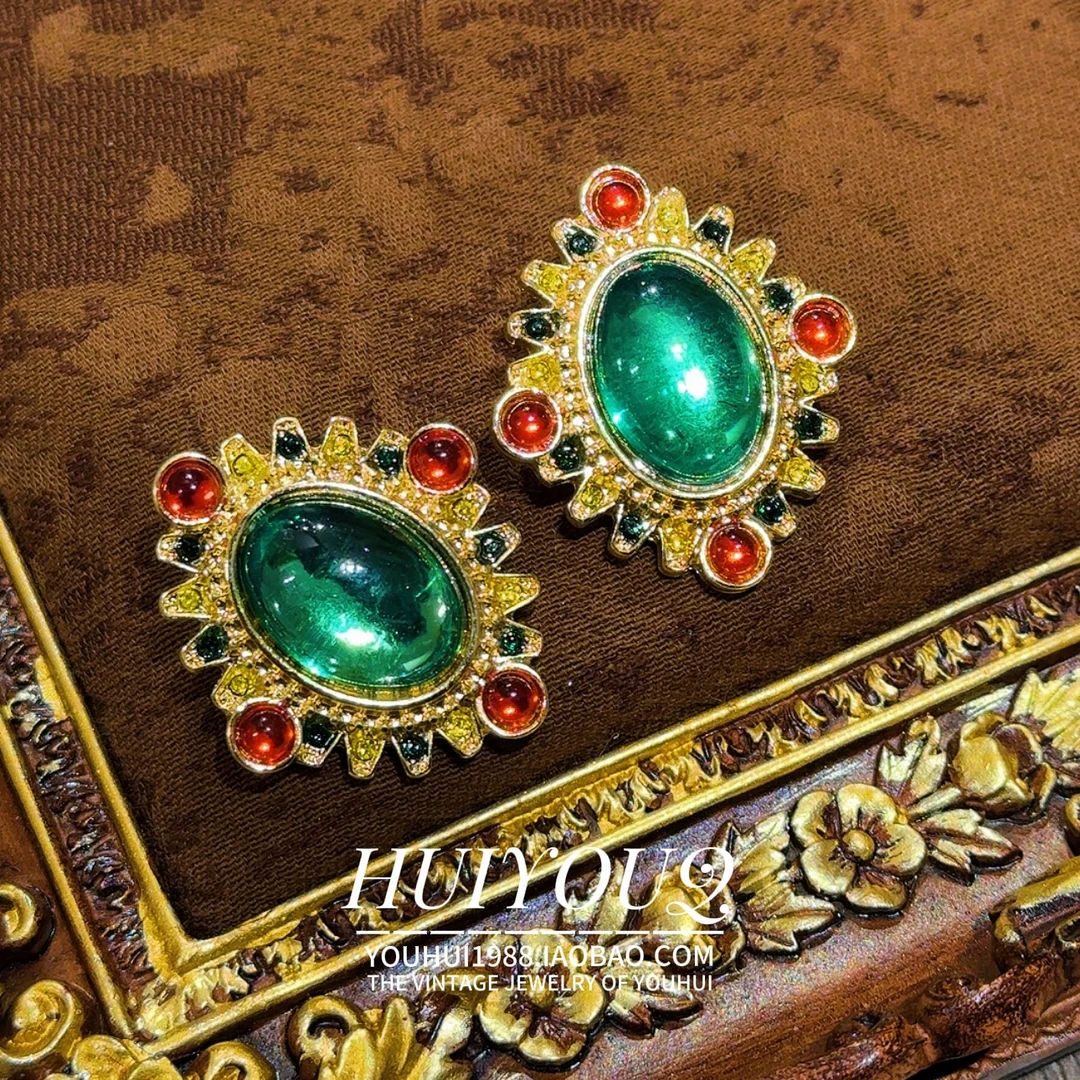 铜合金耳饰 铜合金耳饰 铜合金【薄荷】时尚冰透珠珠耳钉243