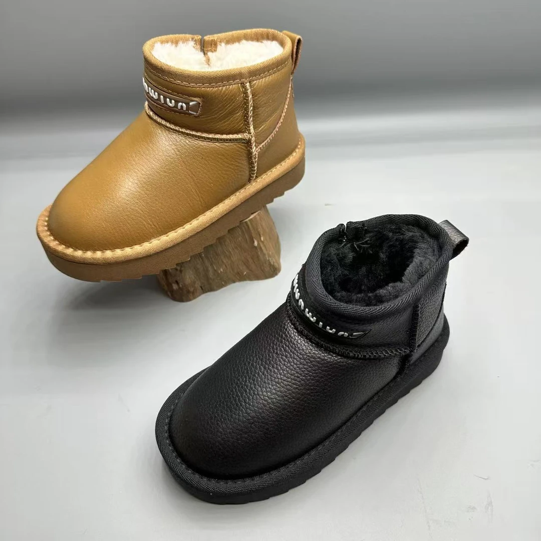 儿童大棉皮面雪地鞋内侧拉链童鞋休闲鞋百搭运动鞋8820
