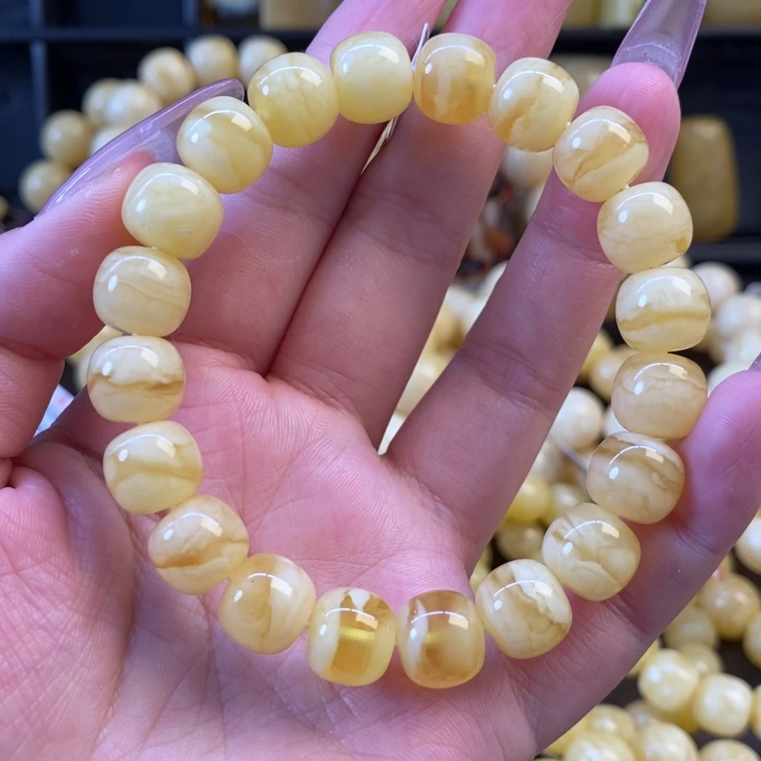 手链琥珀未镶嵌同料满蜡虎皮妖花11