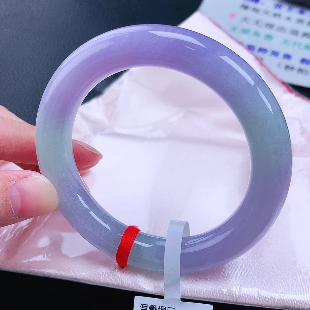 未镶嵌手镯（圆镯）翡翠55胖紫绿