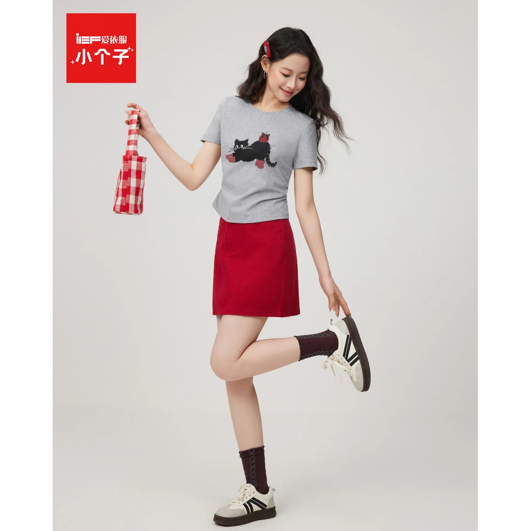 IEF/爱依服短袖2025夏季新款美式甜酷个性辣妹气质通勤百搭T恤