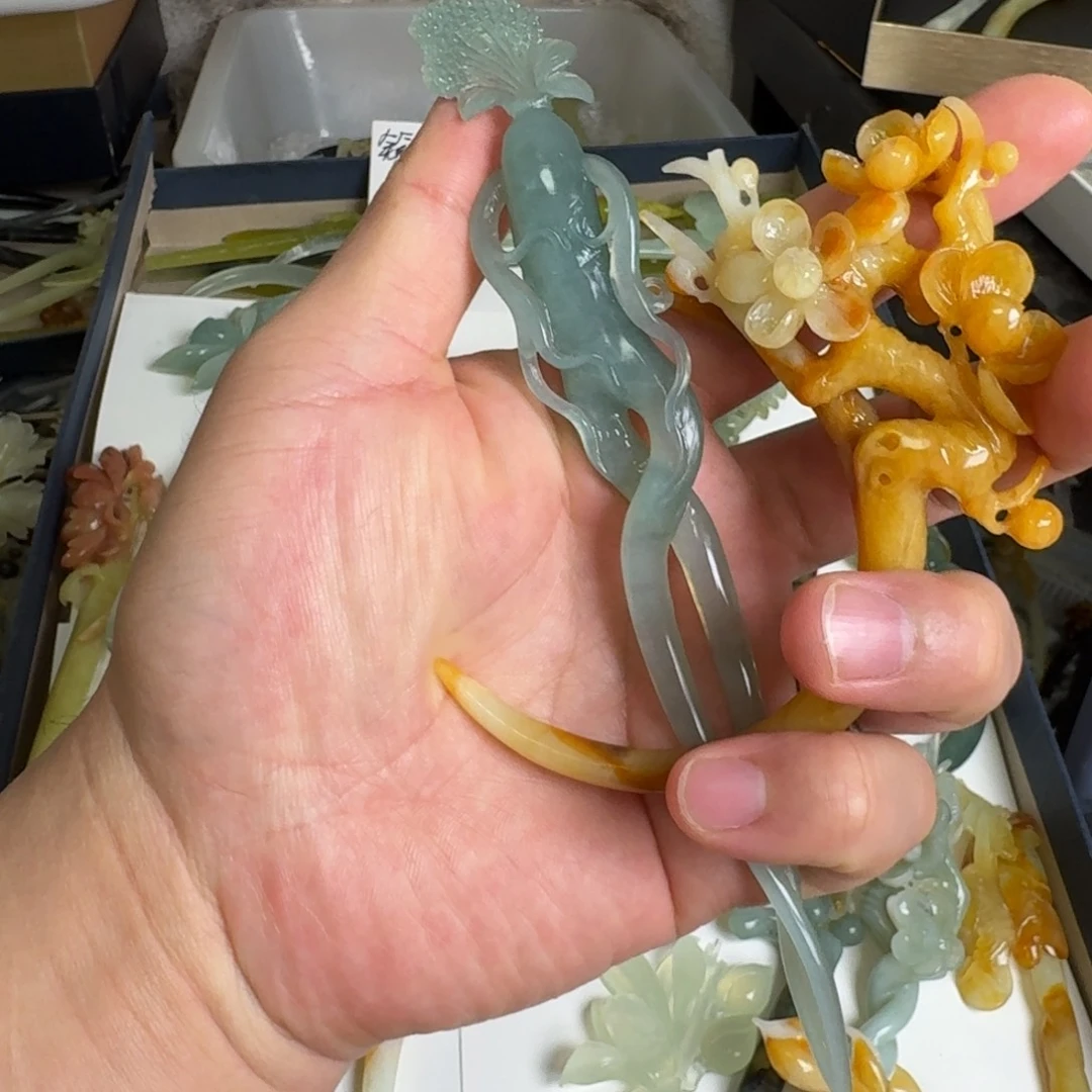 岫玉发饰未镶嵌醉****@