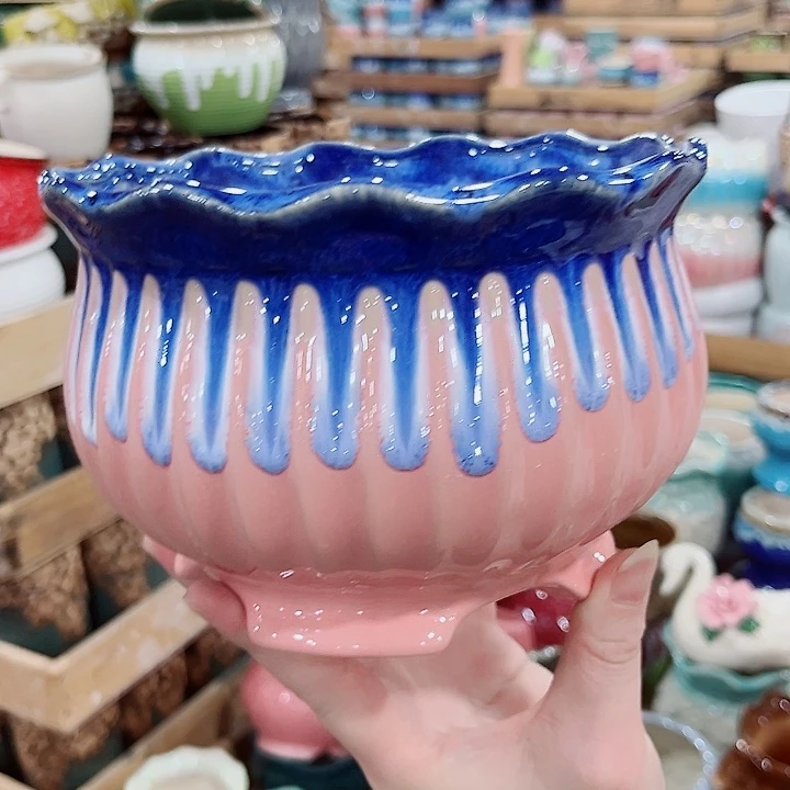 有孔.凑单10元陶瓷花盆发货！