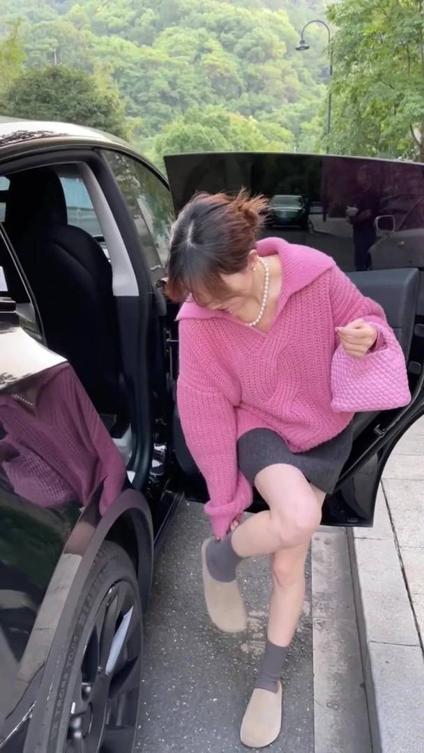 【粉雾】INS风原宿风气质休闲粉色针织上衣灰色半身裙两件套装