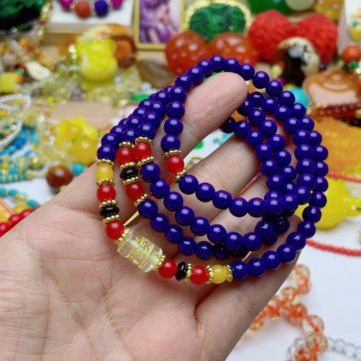 树脂制品107号蓝色项链