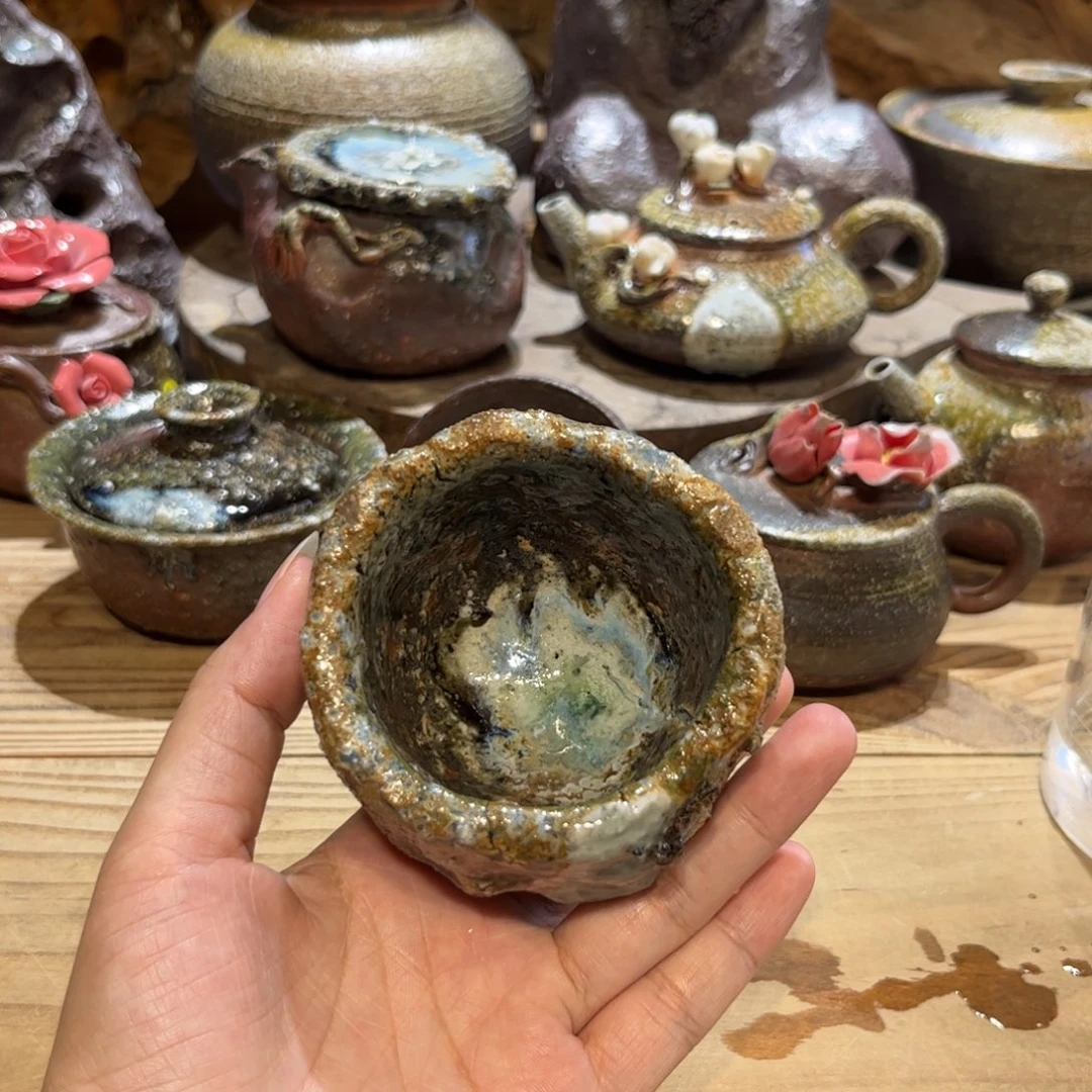 柴烧柴烧茶具不打磨