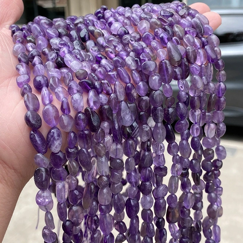 天然紫水晶随形散珠不规则散珠手链diy饰品配件串珠批发默认微瑕