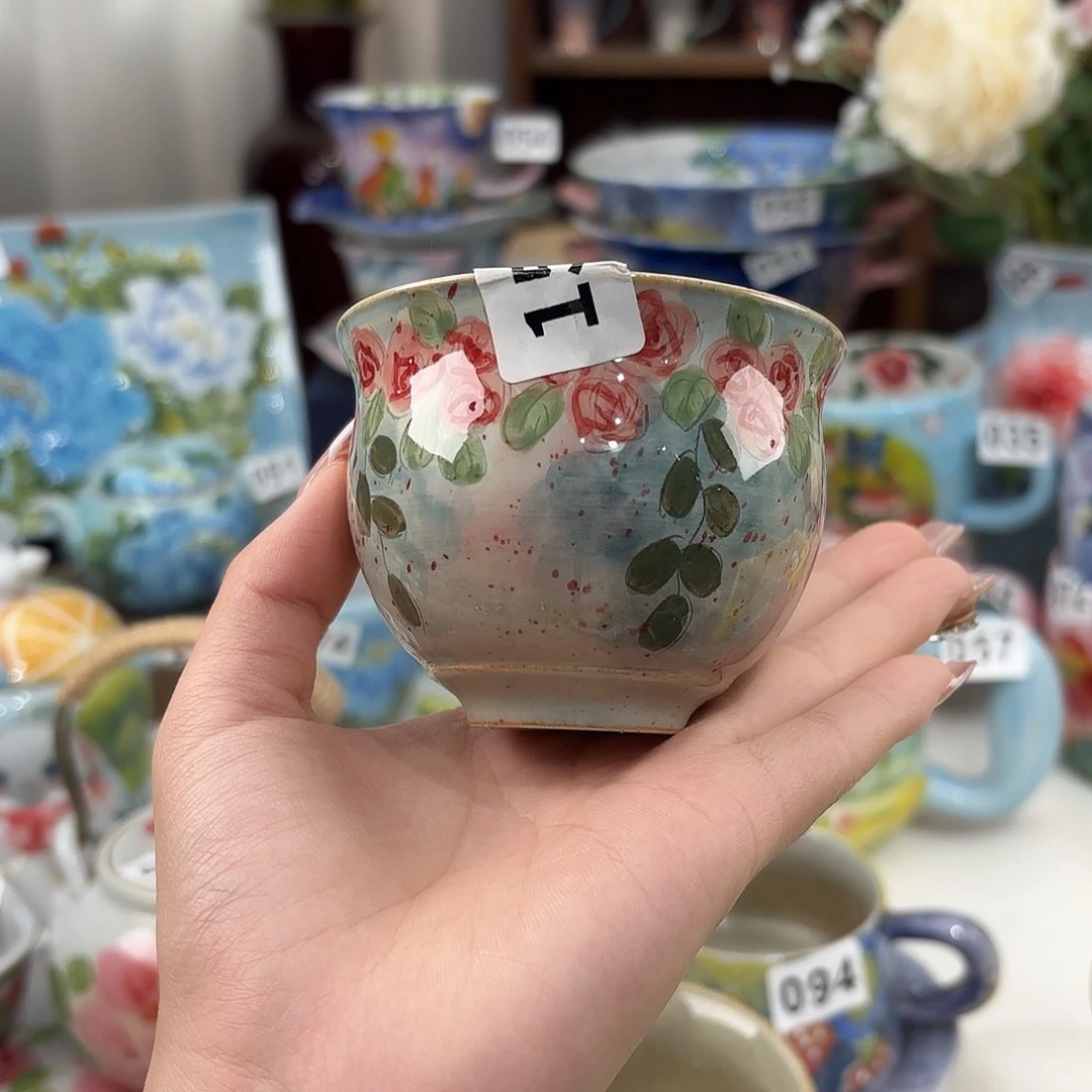 瓷片景德镇手绘高温釉下彩陶瓷茶具