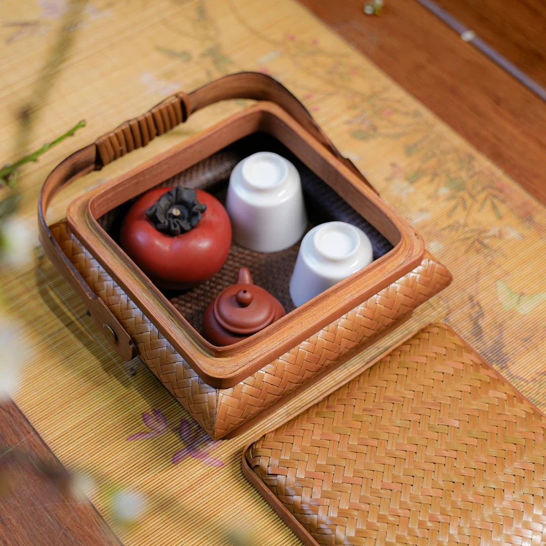 【拱月】小提篮非遗手工竹编食盒外出便携家用收纳篮水果篮