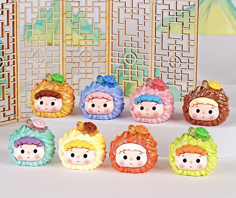 工厂现货原创崽崽稻草人桌面摆件抖音卡通可爱萌粒公仔树脂小摆件