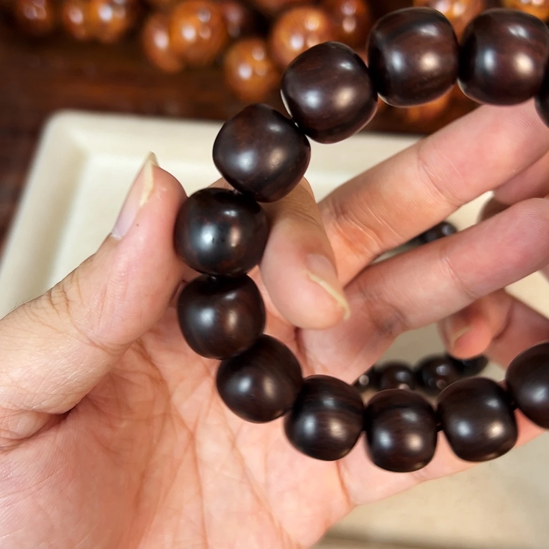 黄花梨/降香黄檀手串/手链16mm桶珠老料