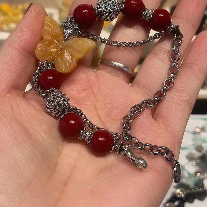 蛇纹石玉合金颈饰