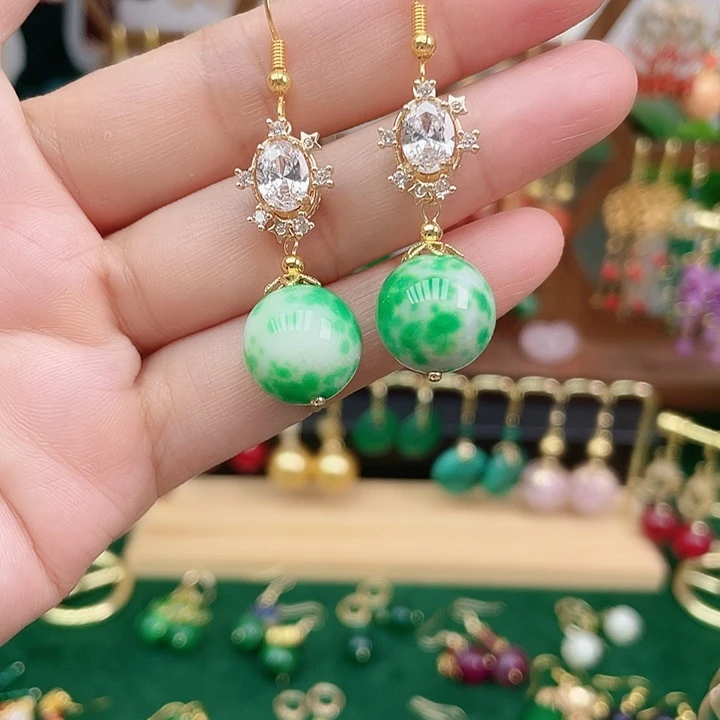 合金耳饰玛瑙/玉髓