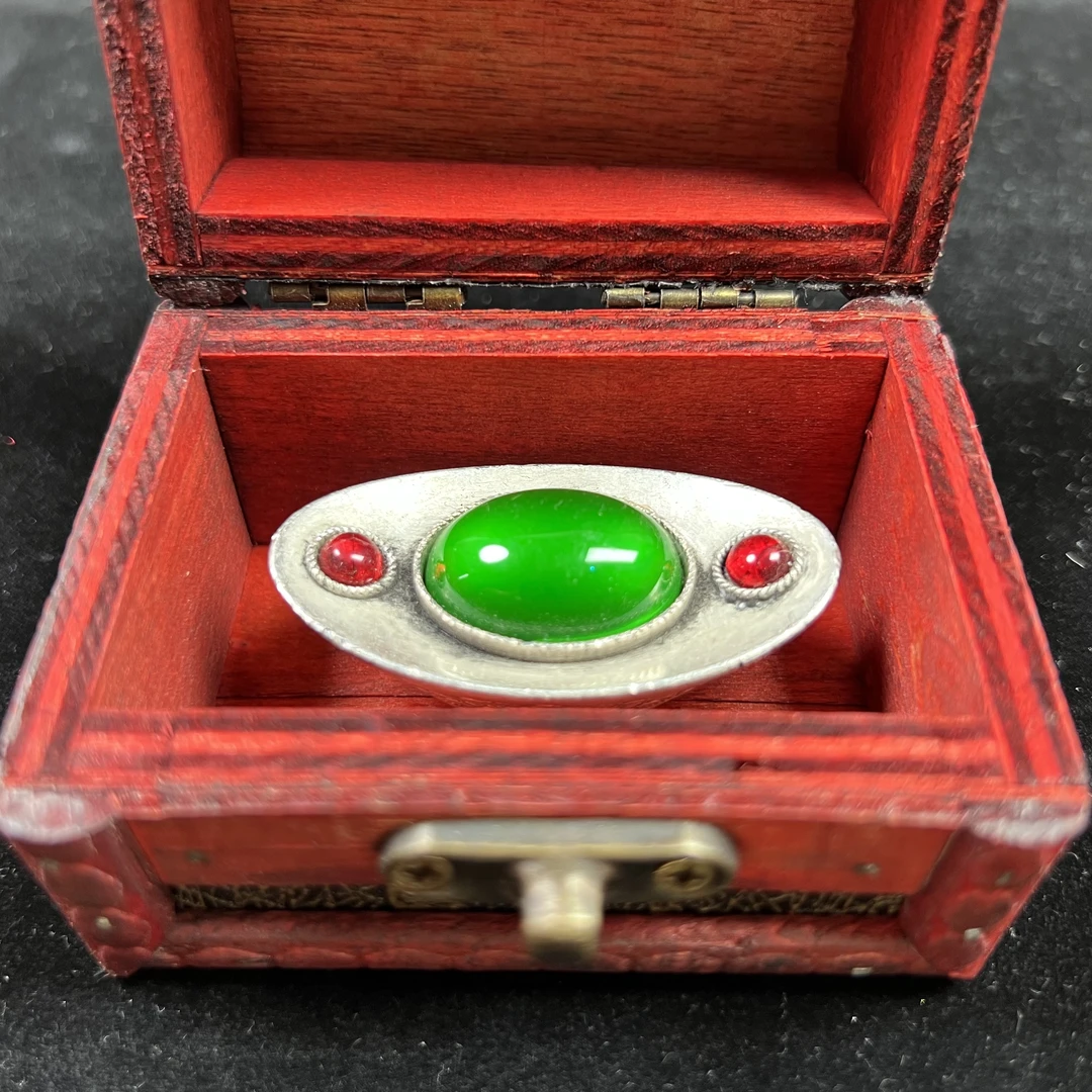 家居饰品现代工艺品YB04精美摆件当代复古摆件绿色镶嵌锭子带木盒