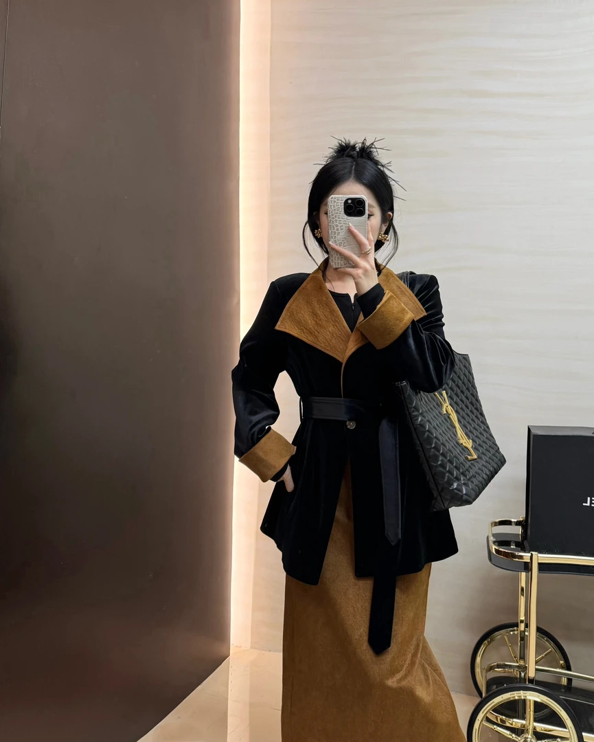 秋季新款气质休闲风衣时尚中长款宽松外套35