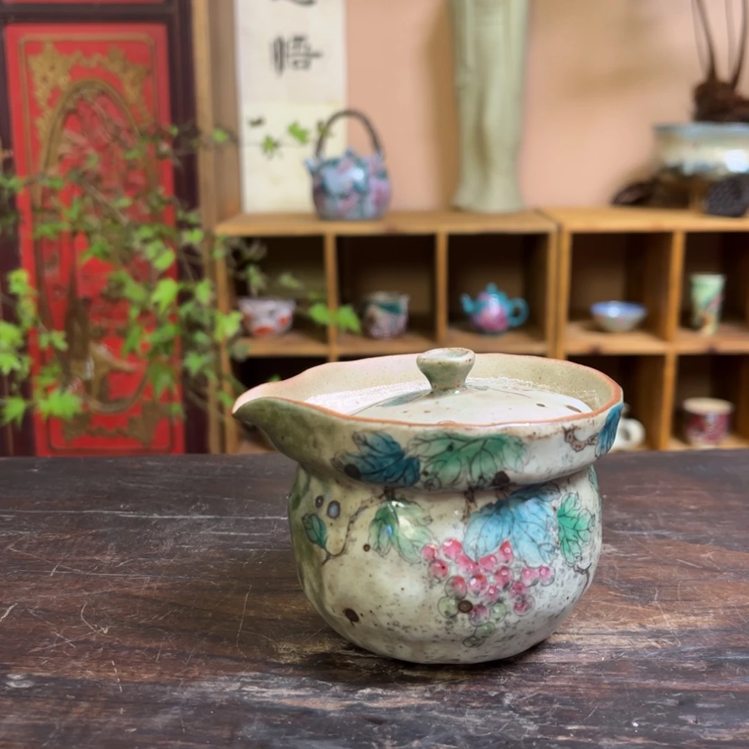 柴烧手工手绘陶瓷