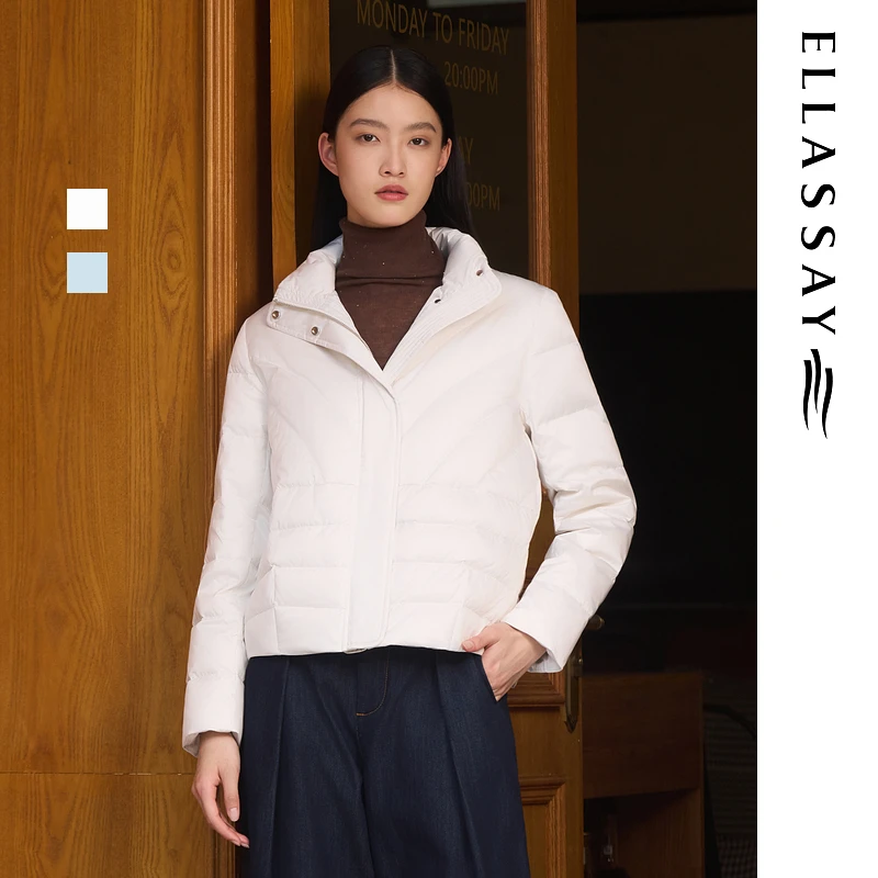 ELLASSAY歌力思2025冬季新款简约短款立领女EWD363L03300