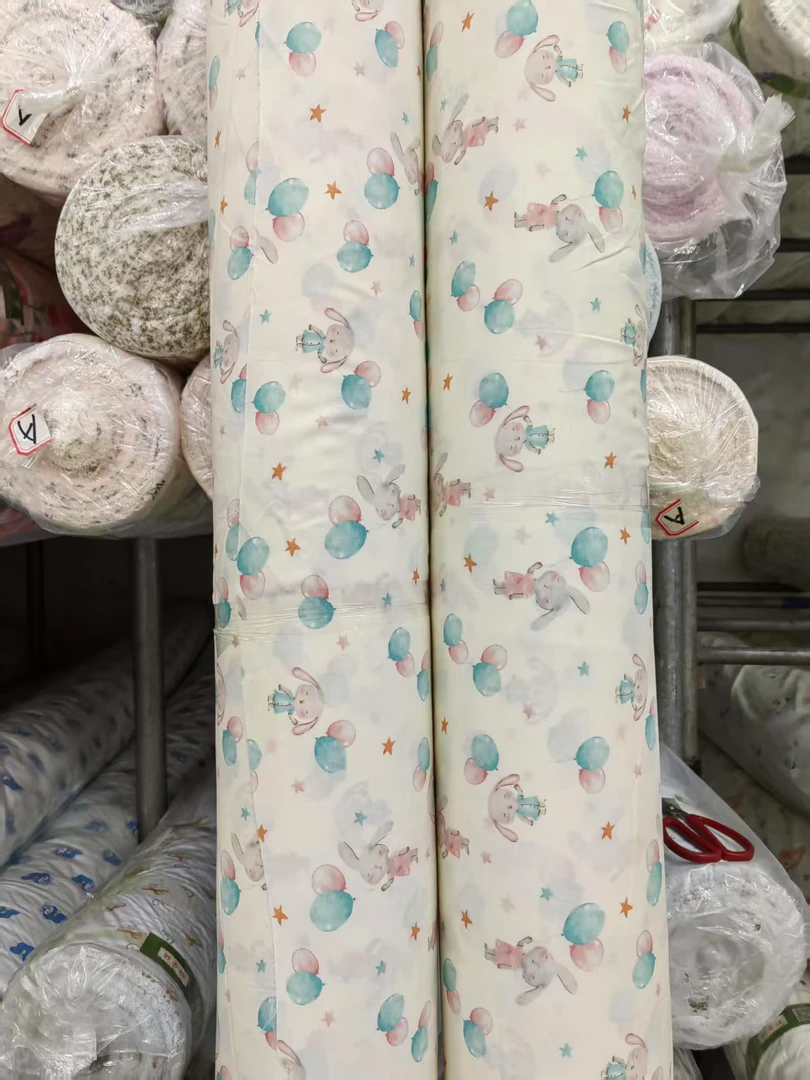 精梳棉棉绸！卡通气球可做连衣裙套装家居服
