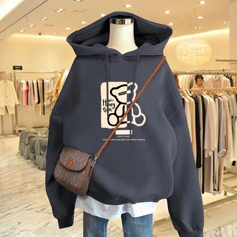 连帽卫衣女2025新款秋冬加绒加厚宽松休闲韩版套头带帽衫情侣外套