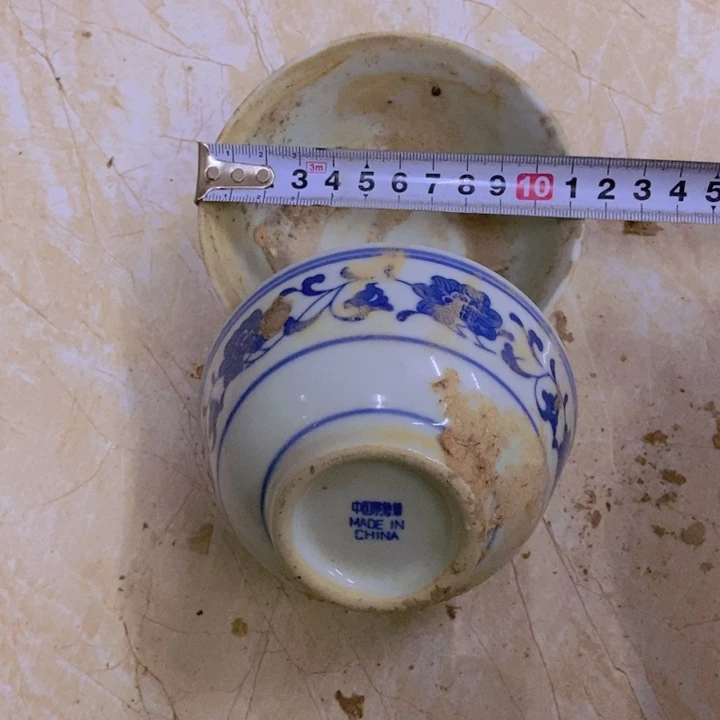 摆件2个11.5厘米芙蓉花碗