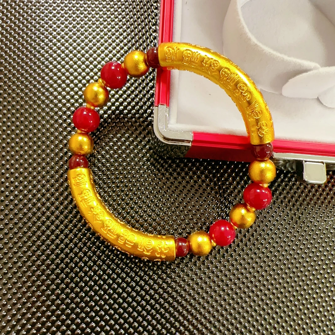 【主播专属】黄色弯管百福精美手链（SL1003）