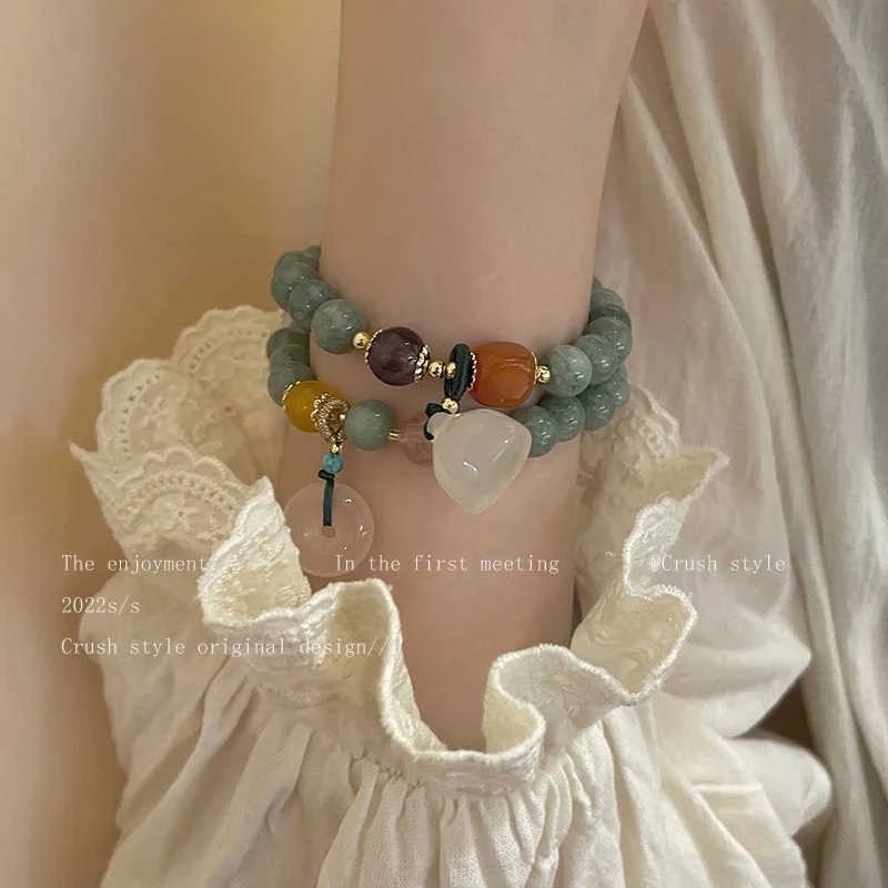 铜合金手链 平安扣叠戴手链女款轻奢小众精致高级感情侣手饰配饰