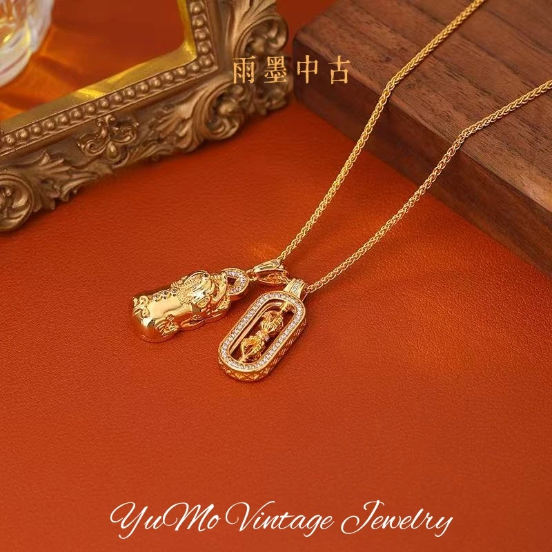 铜合金项链 镀K金D7884法★【财富貔貅】春CODE柏格定制时尚项链