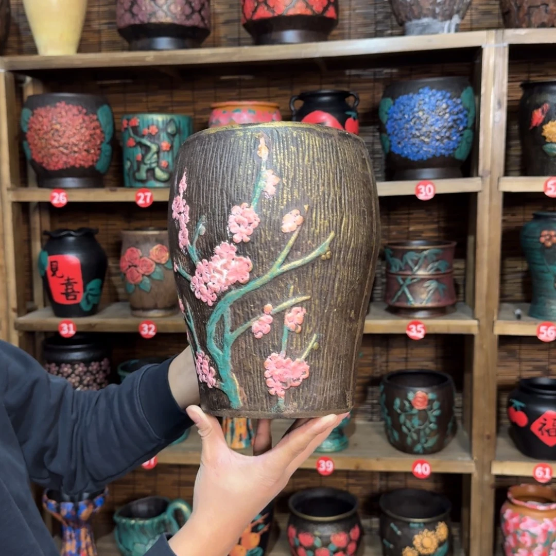 带孔高端浮雕花盆炸炸炸