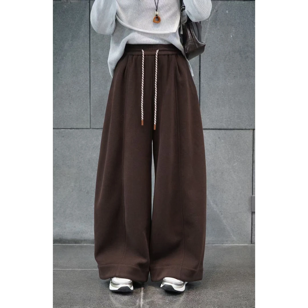 KIKI严选：261879-YER家欧洲站南油秋冬加厚醋酸泡芙裤休闲裤