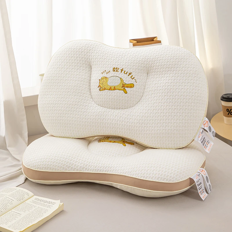 猫肚皮枕头超柔软助眠释放压力护颈椎枕头枕芯单只一对装学生宿舍