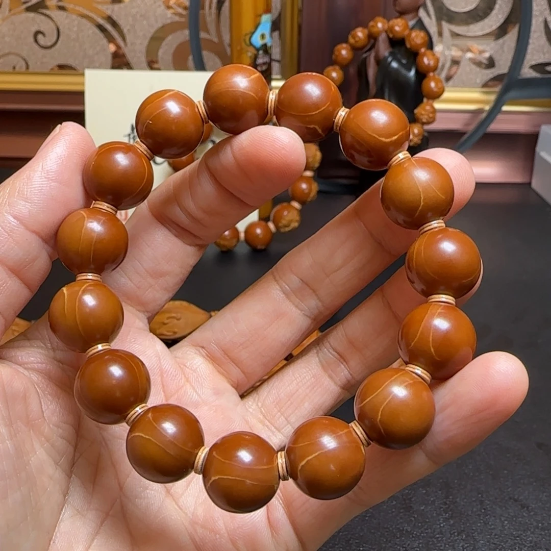 橄榄核手串/手链铁核正圆光珠1.4