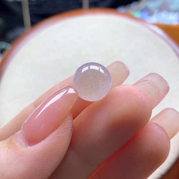 翡翠未镶嵌颈饰翡翠夕阳色圆珠