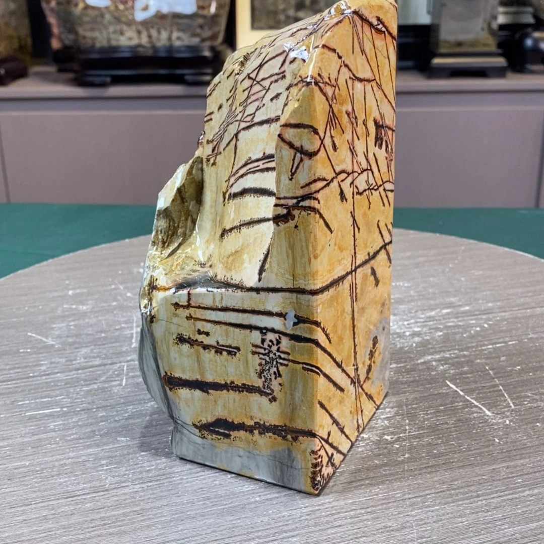 石材广西国画石草花石