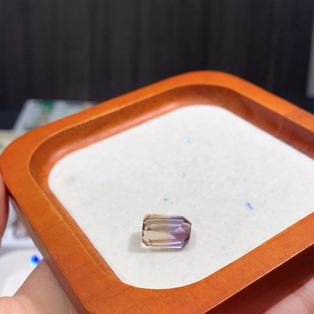 未镶嵌珠宝半成品水晶紫黄晶随行打孔定制不退换