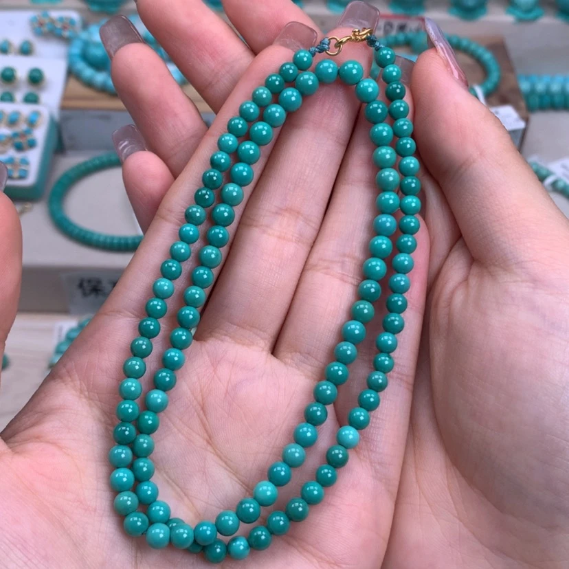 【闪购商品】绿松石未镶嵌圆珠项链4-5