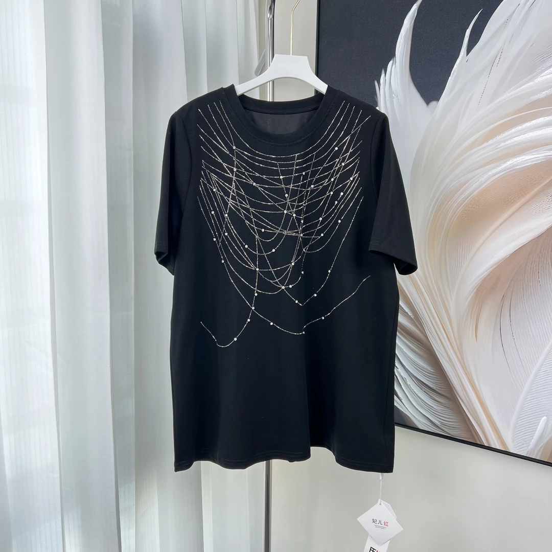 【妃儿红】夏季高品质重工独特设计百搭显瘦短袖-7207