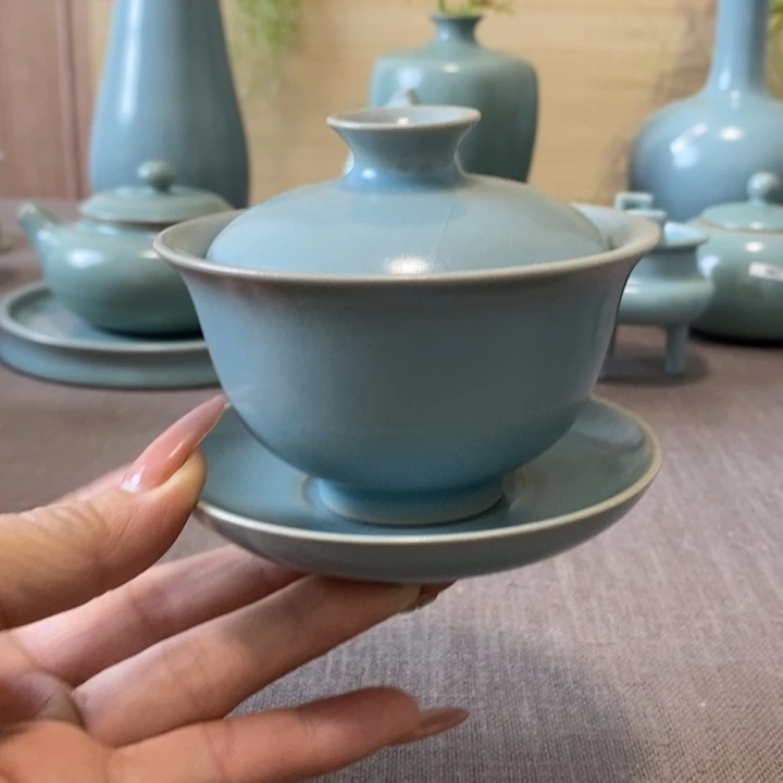 瓷片三才盖碗一一一一一一一一一