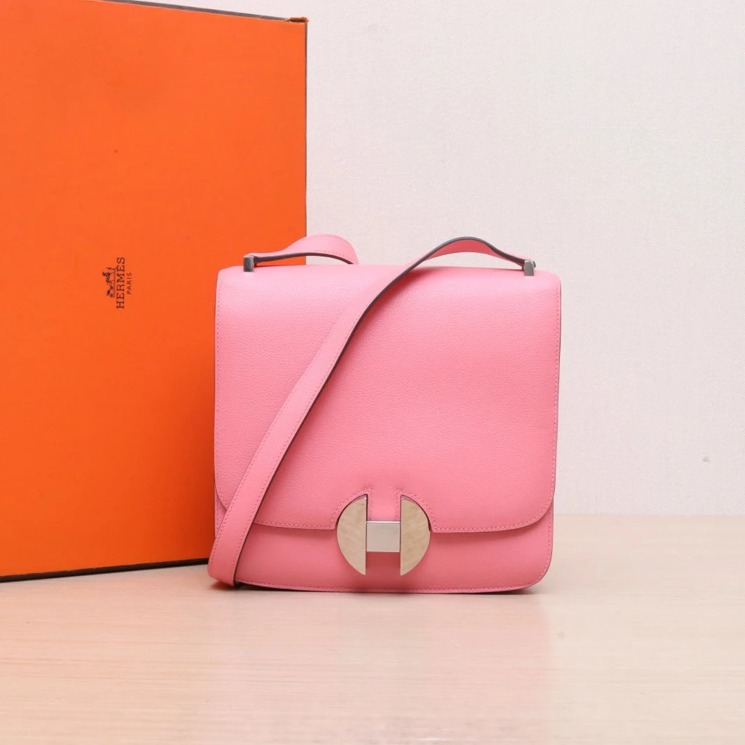 95新 Hermes/爱马仕 【念念】2002 - 20肩背包 U5唇膏粉 EC皮 C刻包