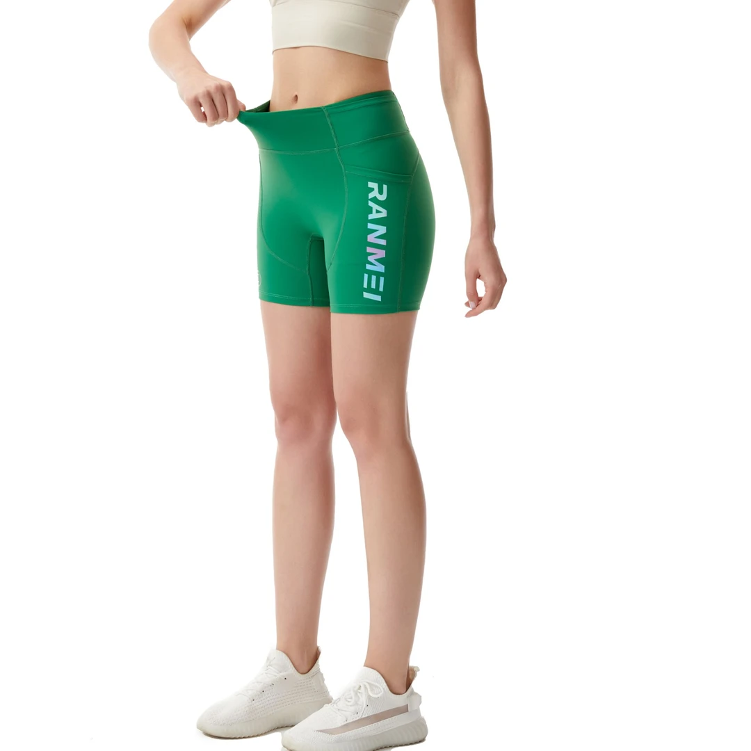 冉玫运动健身短裤瑜伽裤户外跑步骑行高腰弹力紧身裤