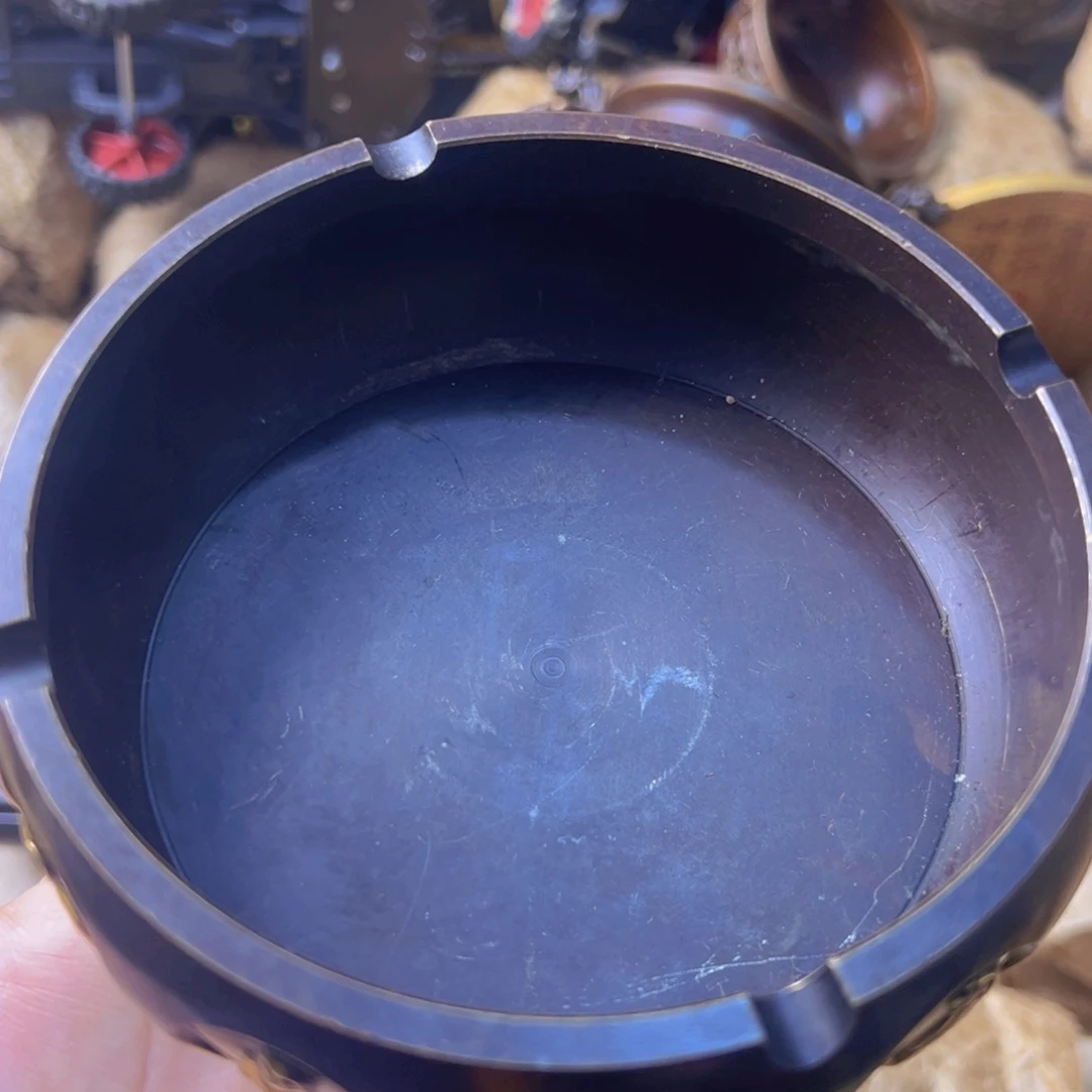 原矿风磨铜烟灰缸